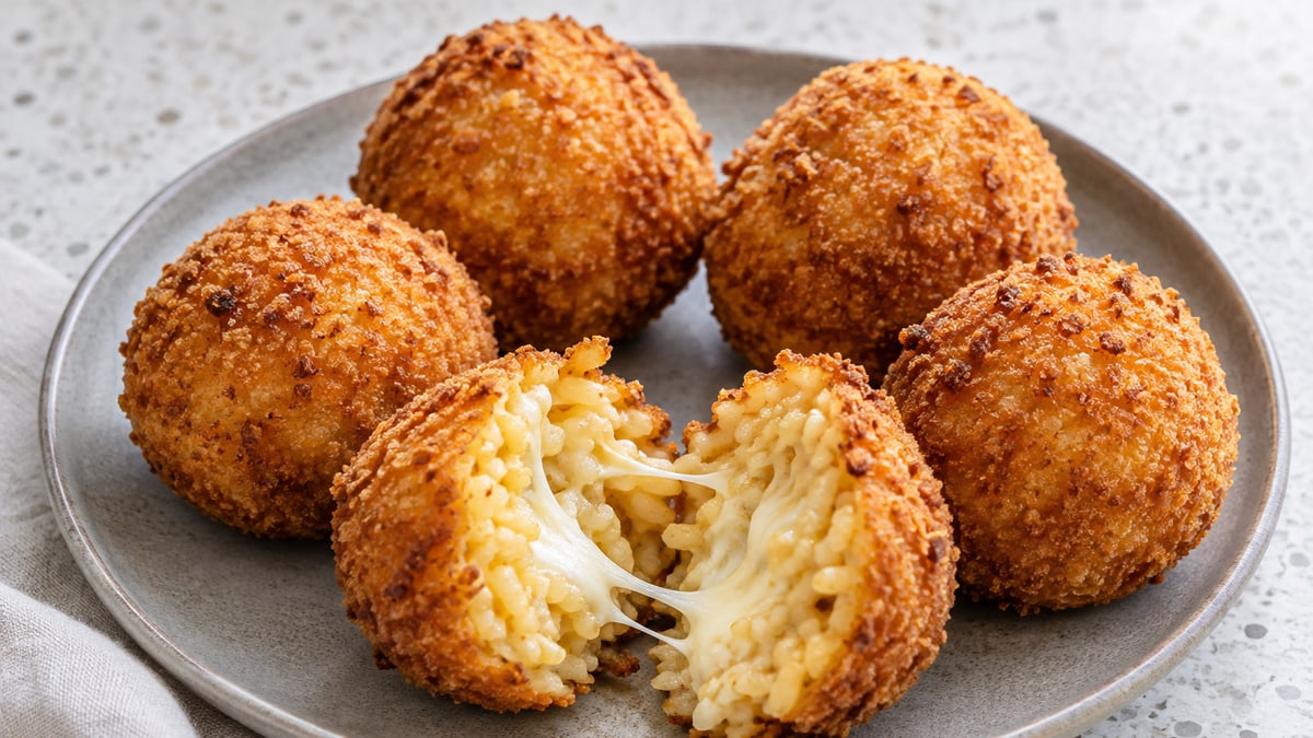 Arancini, cooked and served. A generated image, not a photograph.