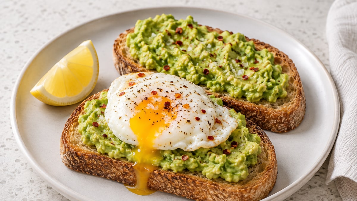 Avocado Toast, cooked and served. A generated image, not a photograph.