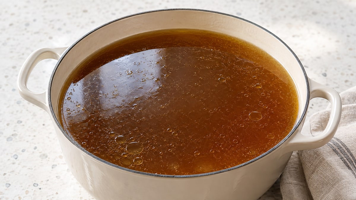 Beef Stock, cooked and served. A generated image, not a photograph.