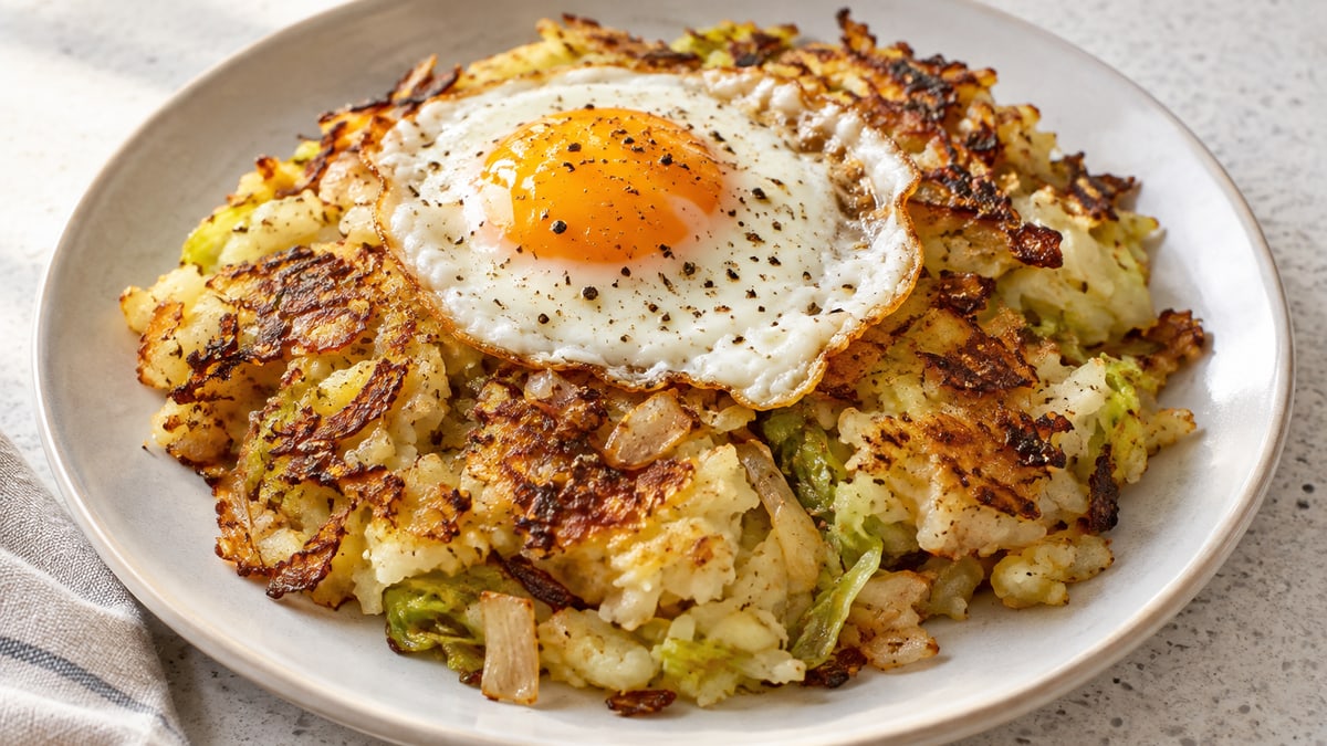 Bubble & Squeak, cooked and served. A generated image, not a photograph.