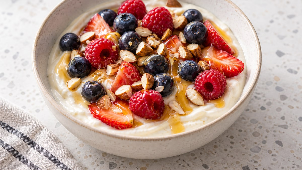 Greek Yogurt Power Bowl, cooked and served. A generated image, not a photograph.