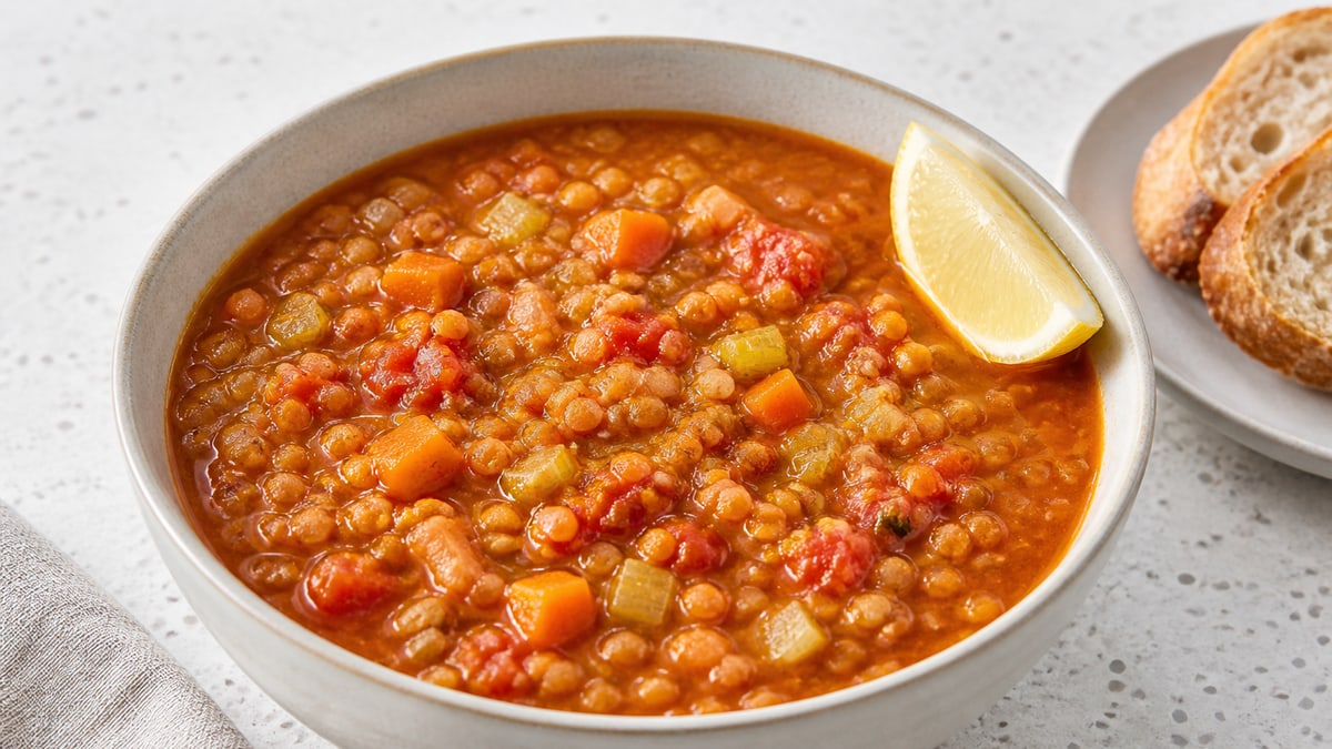 Lentil Soup, cooked and served. A generated image, not a photograph.