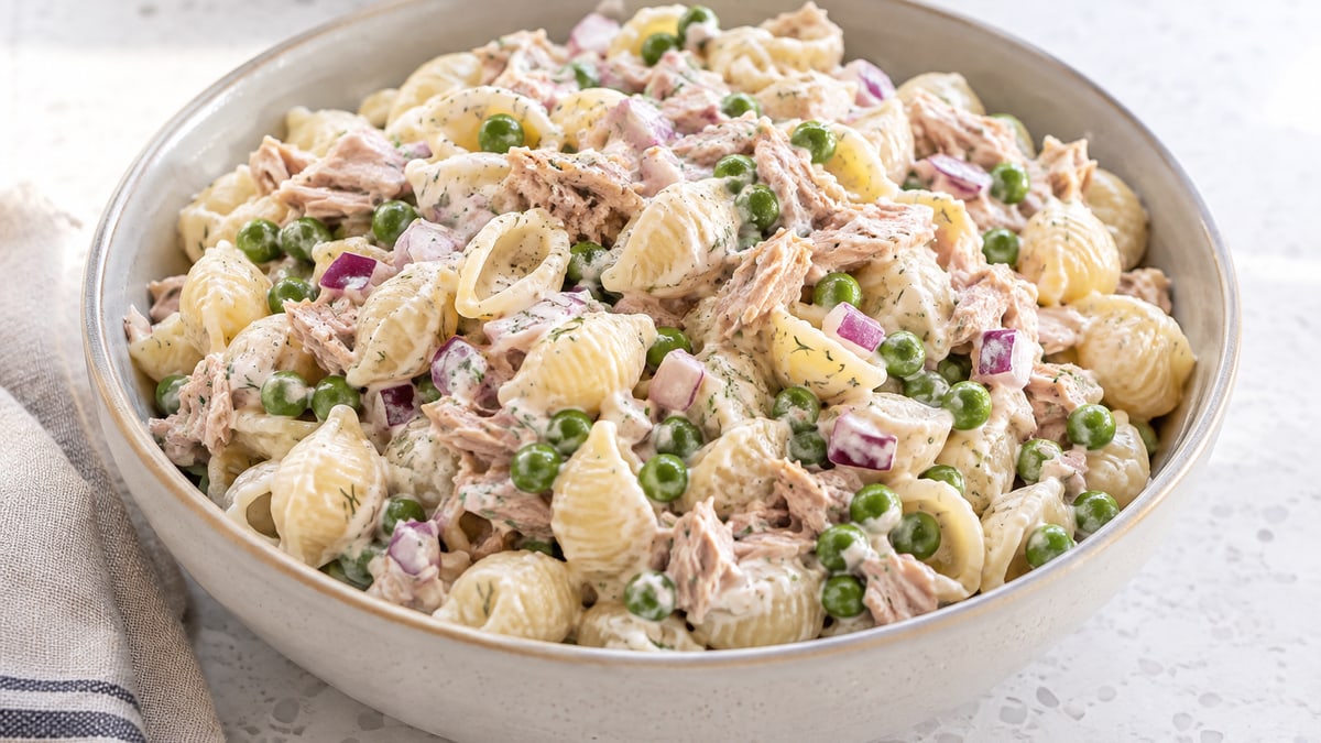 Tuna Pasta Salad, cooked and served. A generated image, not a photograph.